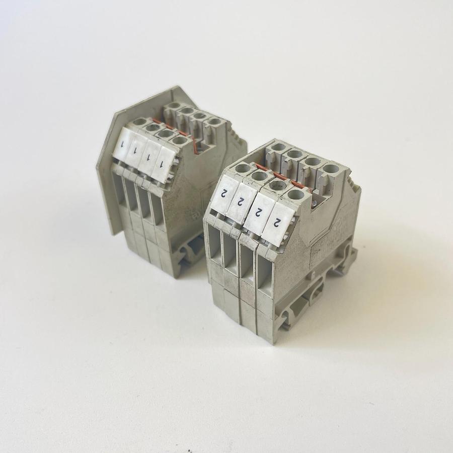 Used IEC 60947-7-1 TERMINAL BLOCK (2) 800V INDUSTRIAL DIN RAIL ELECTRICAL CONNECTOR