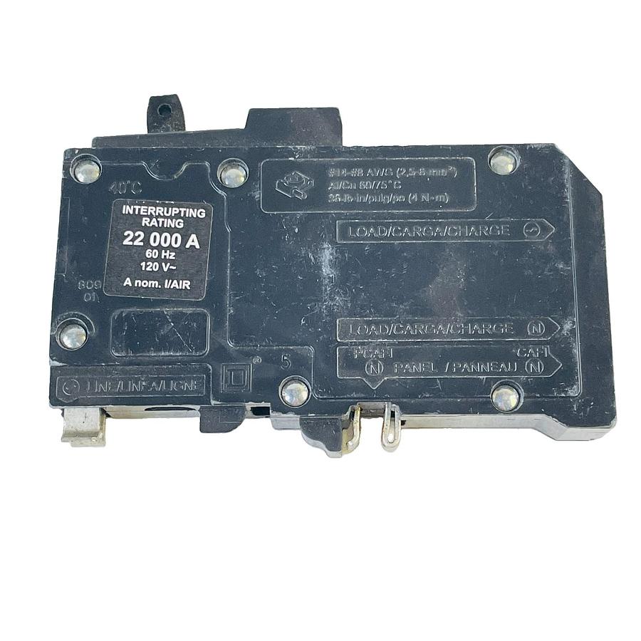 Used SQUARE D QOB120VHM 20A 1-POLE 120V 22KA BOLT-ON AFCI CIRCUIT BREAKER