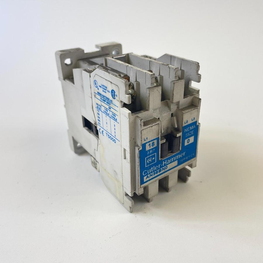 Used CUTLER HAMMER AN56BN0 SERIES C1 NEMA SIZE 0 MAGNETIC MOTOR STARTER CONTACTOR