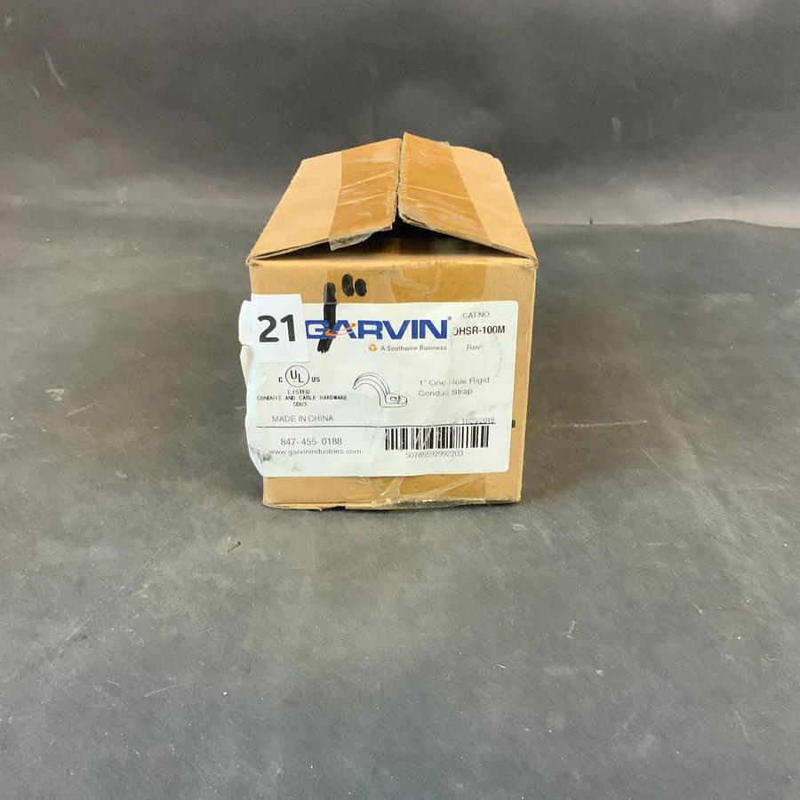Used GARVIN OHSR-100M 1” ONE HOLE RIGID CONDUIT STRAP - BOX OF 21 ($15 OBO)