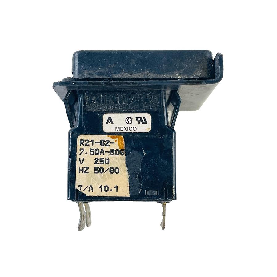 Used AIRPAX R21-62-7.50A-B06IV-V 7.5A 250VAC 2-POLE HYDRAULIC MAGNETIC BREAKER