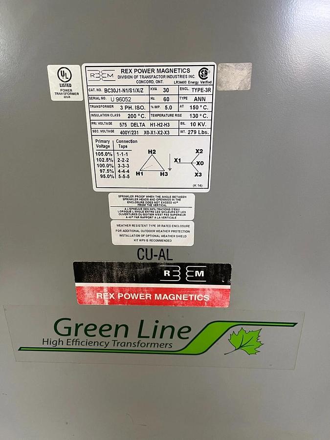 Refurbished REX Power Magnetics Transformer 30kVA Cat No BC30J1-N1 ($599.99 OBO!!!)