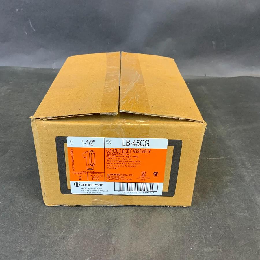 BRIDGEPORT LB-45CG 1-1/2” CONDUIT BODY ASSEMBLY - BOX OF 2 ($30 OBO)