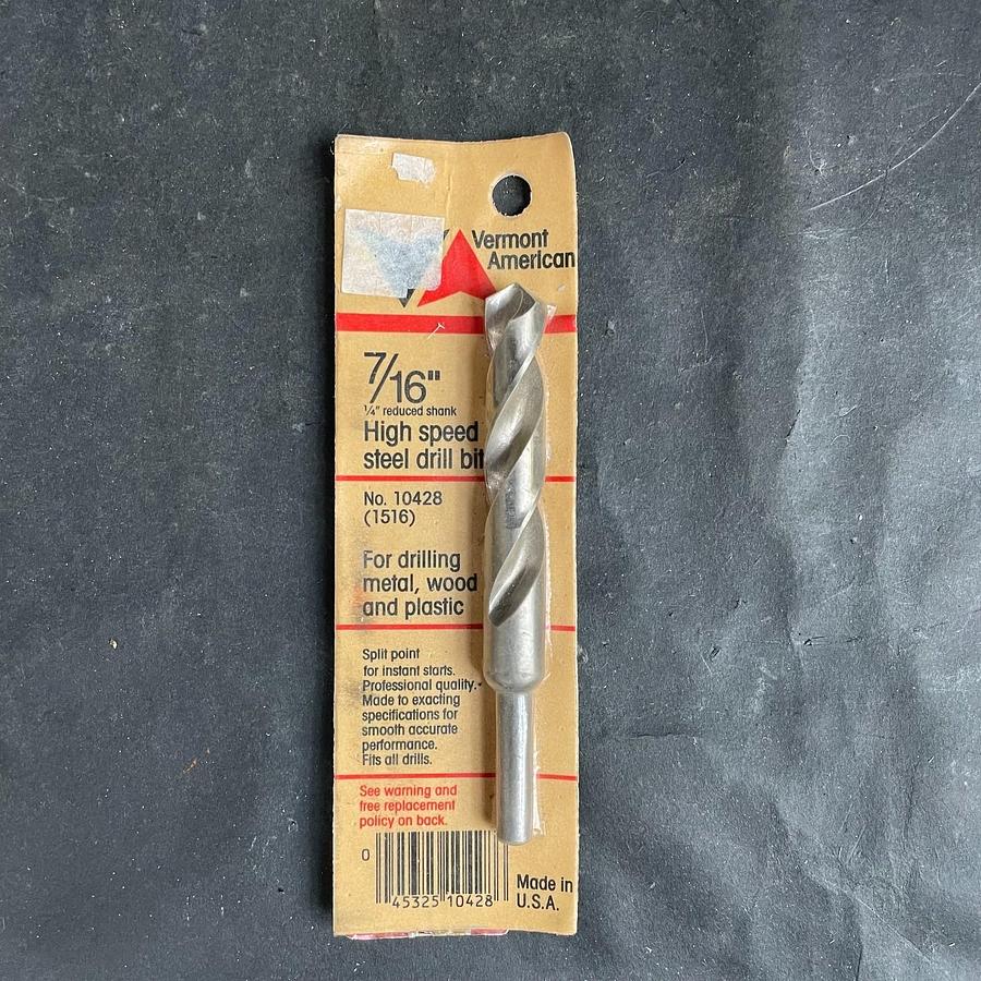 VERMONT AMERICAN 10428 7/16” HIGH SPEED STEEL DRILL BIT