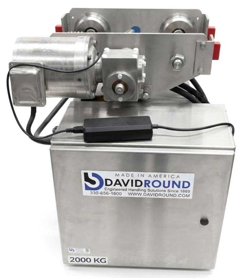 Used David Round SSECH-4.4K-12-MT 2000kg Stainless Electric Chain Hoist Trolley 480V