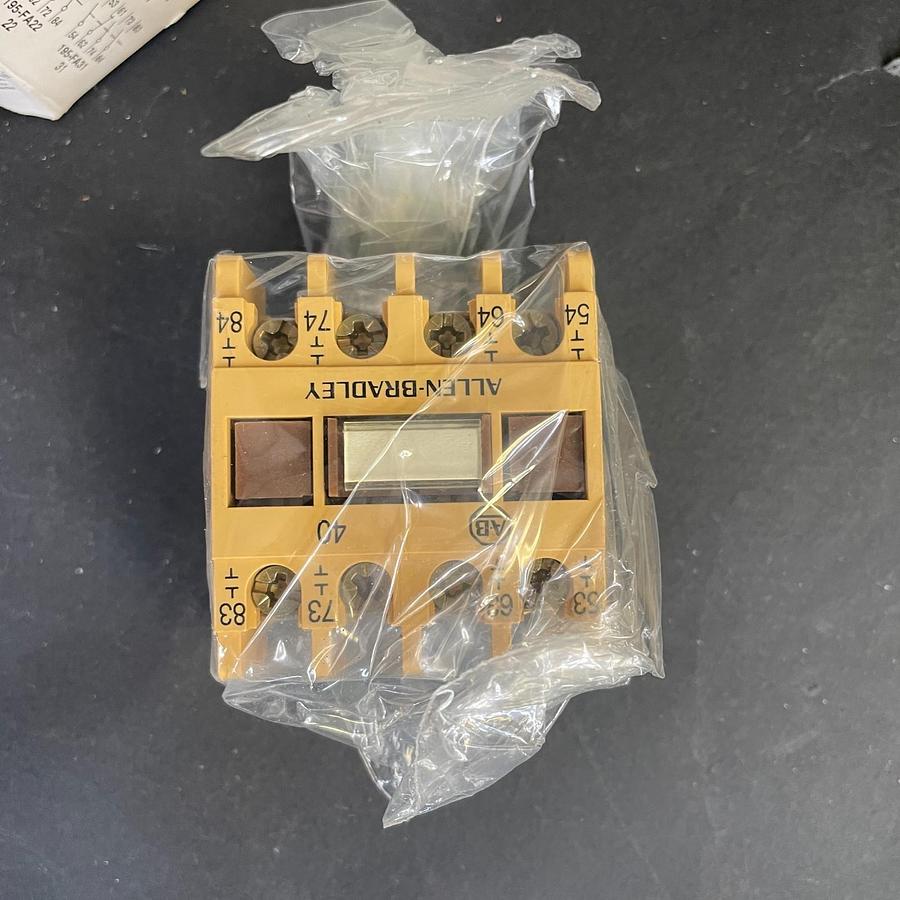 Used ALLEN BRADLEY 195-FA40 SERIES A AUXILIARY CONTACT BLOCK 4NO FRONT MOUNT OEM