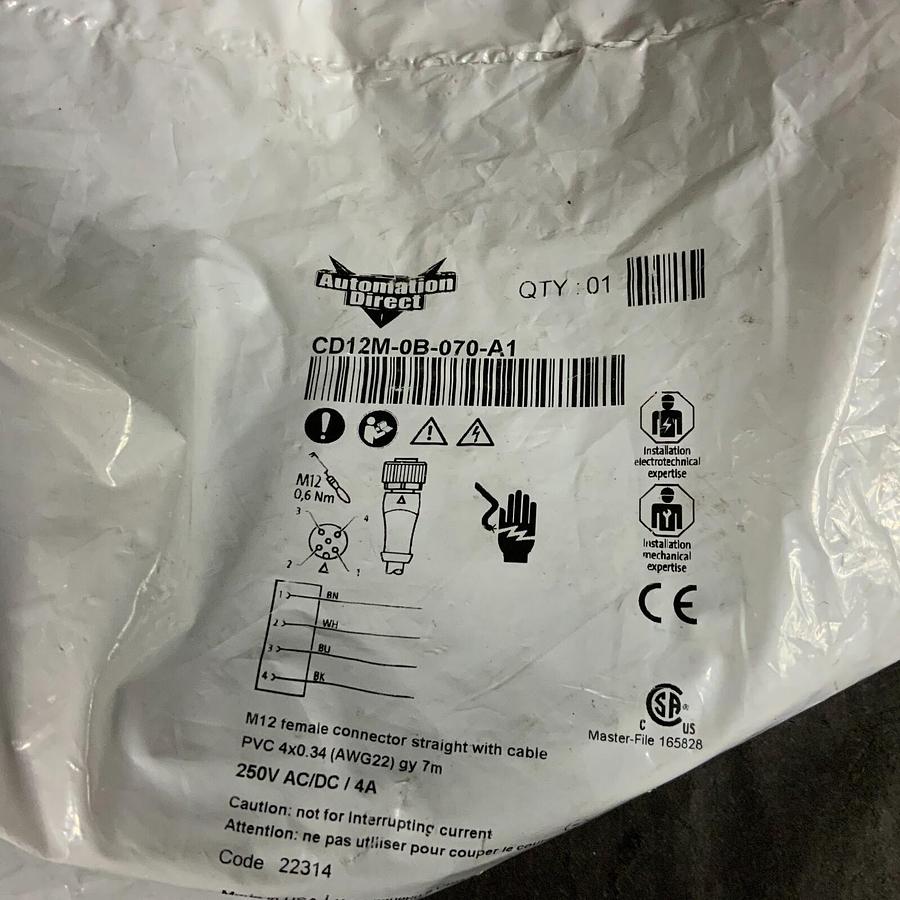 Used AUTOMATION DIRECT CD12M-08-070-A1 CABLE ($30 OBO)