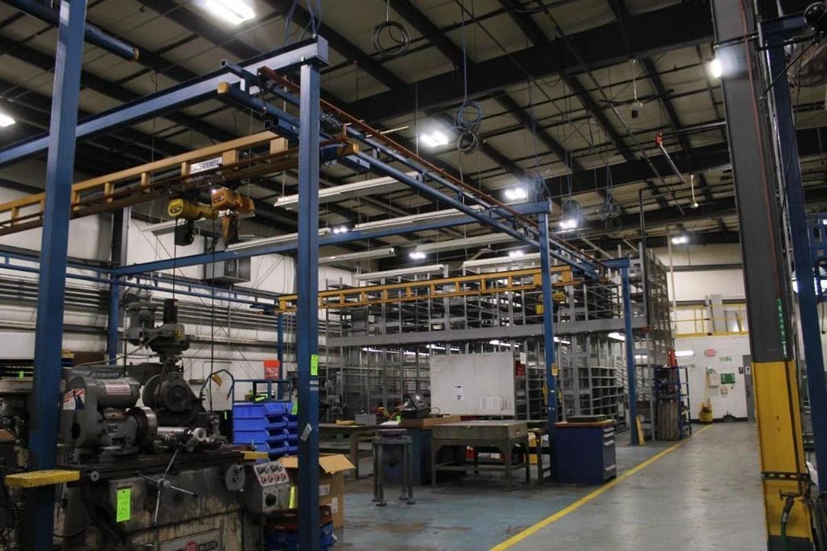 Refurbished Gorbel Crane 40'x35'x12' 2 Runways & 4-500Lb Electric Chain Hoists (BEST OFFER!)