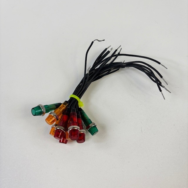 Used BUNDLE OF PRE-WIRED 8MM LED PANEL MOUNT INDICATOR LIGHTS