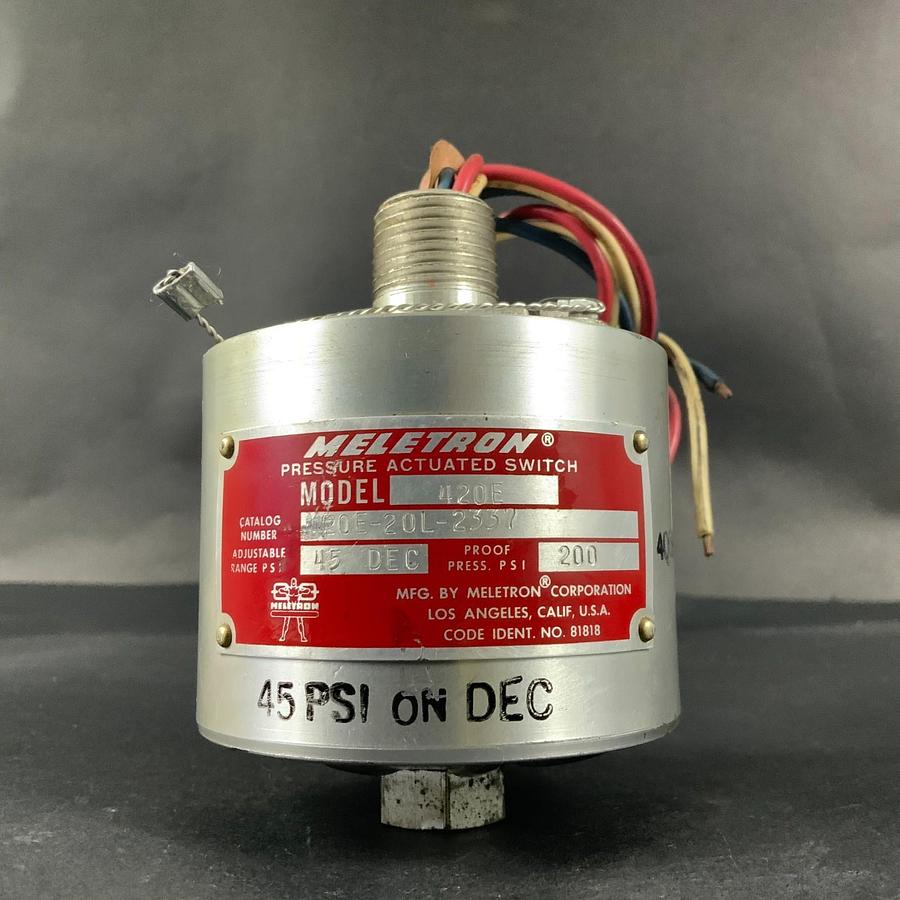 Used MELETRON 420E-20L-2337 PRESSURE SWITCH ($50 OBO)