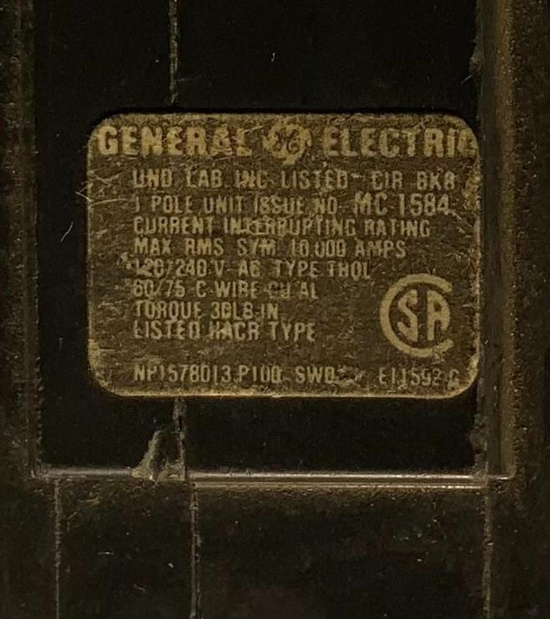 Used GENERAL ELECTRIC NP1578013P100 (20A) ($19.99/EACH OBO)