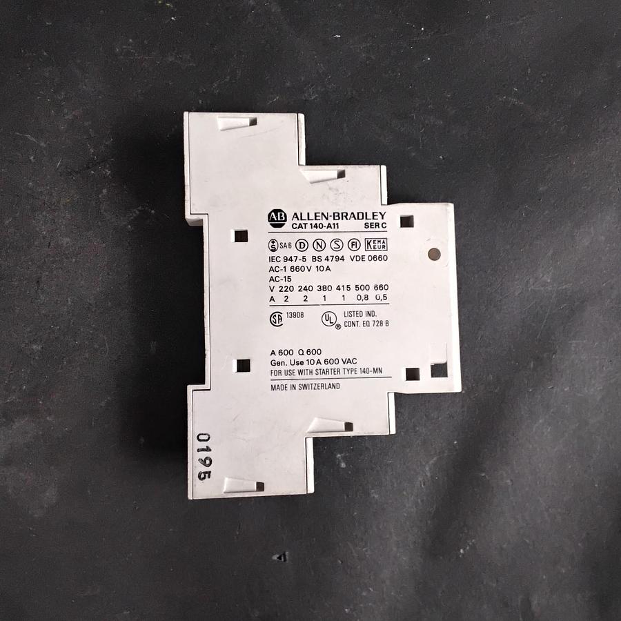 Used ALLEN BRADLEY 140-A11 SERIES C AUX. CONTACT ($10 OBO)