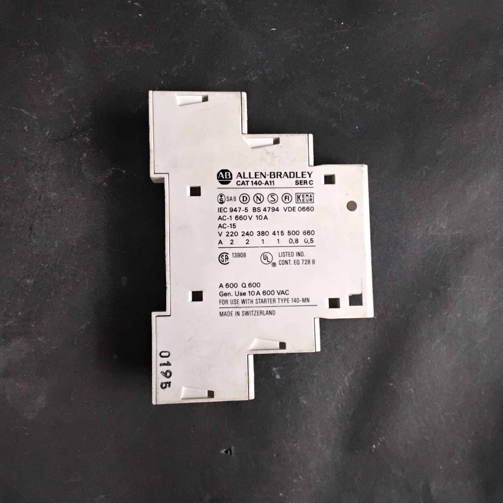 Used ALLEN BRADLEY 140-A11 SERIES C AUX. CONTACT ($10 OBO)