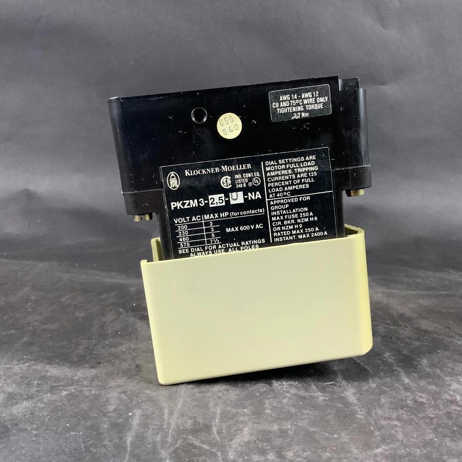 Used MOELLER PKZM3-2.5-U-NA CIRCUIT BREAKER - WITH HI22-PKZM3 AUX CONTACT ($35 OBO)