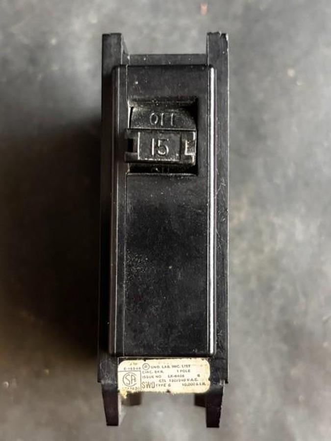 Used SYLVANIA 15A CIRCUIT BREAKER ($13 OBO)