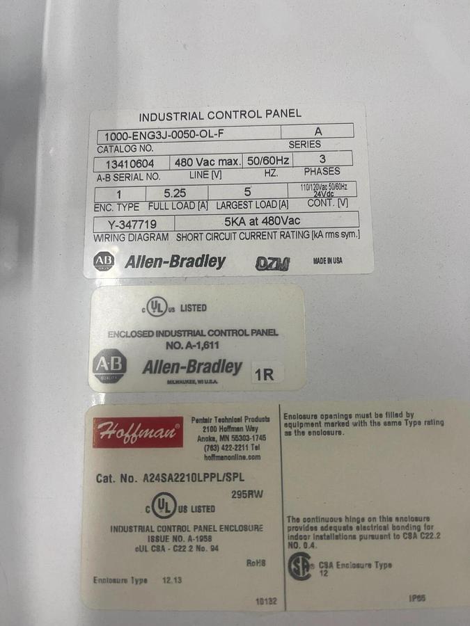 Used Allen Bradley 1000-ENG3J-0050-OL-F Control Panel ($1,299.99 OBO!!!) (2 TOTAL)