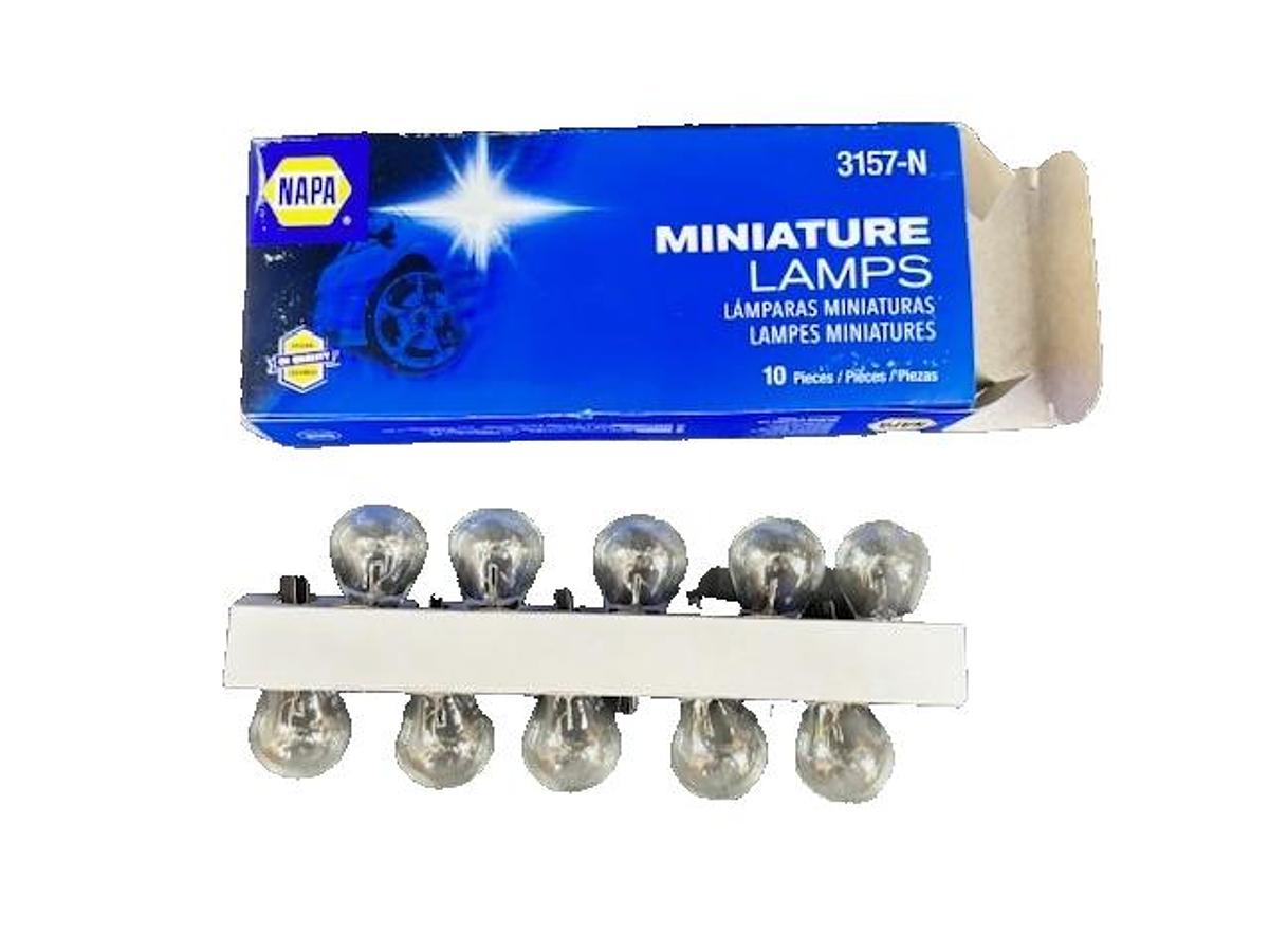 Used NAPA 3157-N MINIATURE LAMPS PACK OF 10 BULBS AUTOMOTIVE OEM EXCELLENT CONDITION
