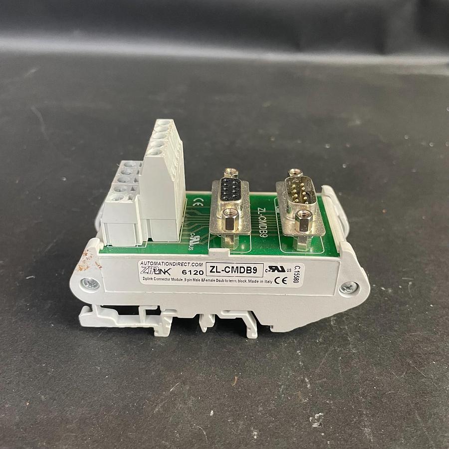Used ZipLink ZL-CMDB9 Connector Module 9-Pin Male Female D-Sub Terminal Block DIN OEM