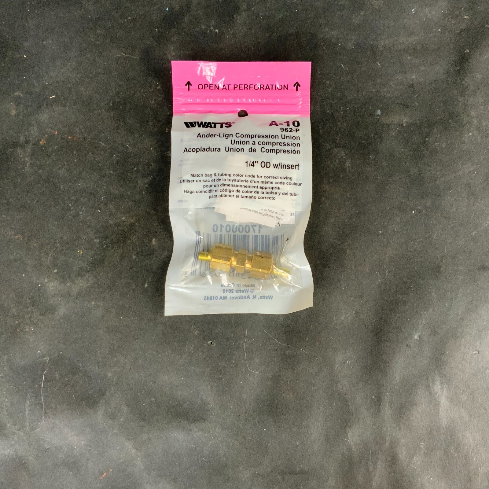 WATTS A-10 962-P ANDER-LIGN COMPRESSION UNION 1/4” OD W/ INSERT ($5 OBO)