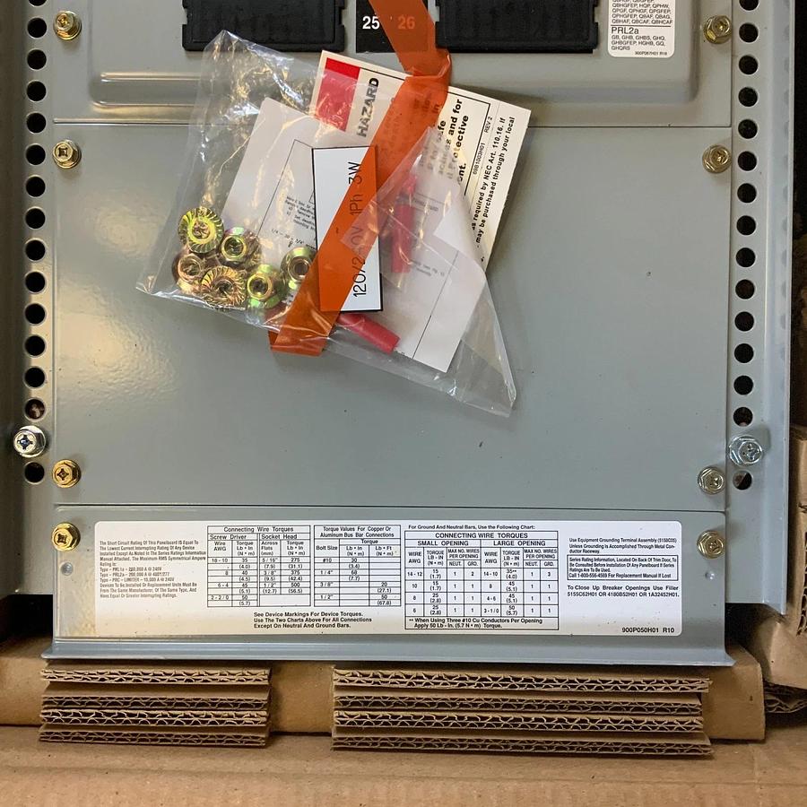 EATON POW-R-LINE PRL1A PANELBOARD 120/240V - PANELBOARD ONLY ($300 OBO)