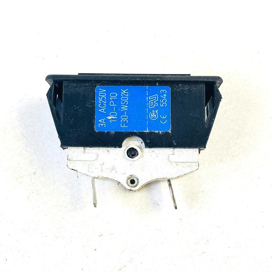 Used E-T-A 110-P10 F30-WS02K 3A 250VAC THERMAL CIRCUIT BREAKER SWITCH ROCKER