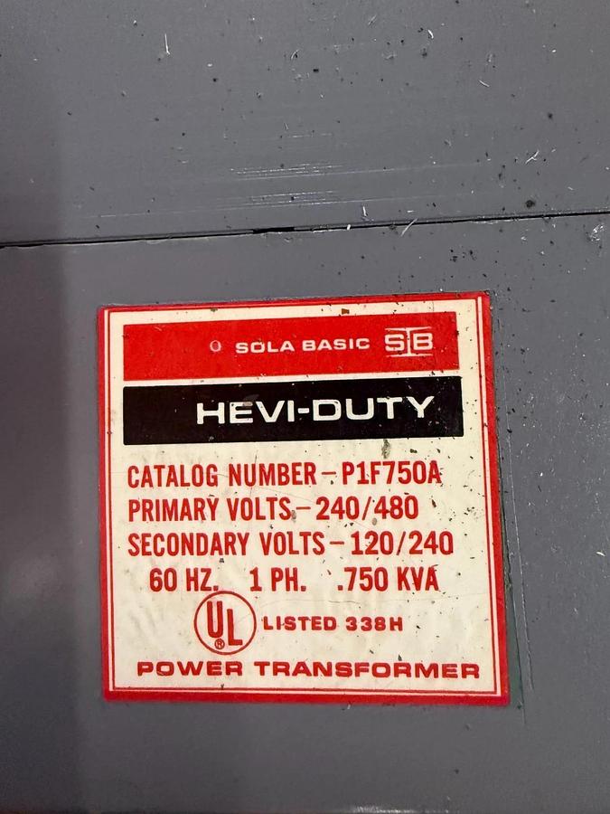 Used HEVI-DUTY CAT NO. P1F750A - .750 kVa Transformer - ($70 OBO)