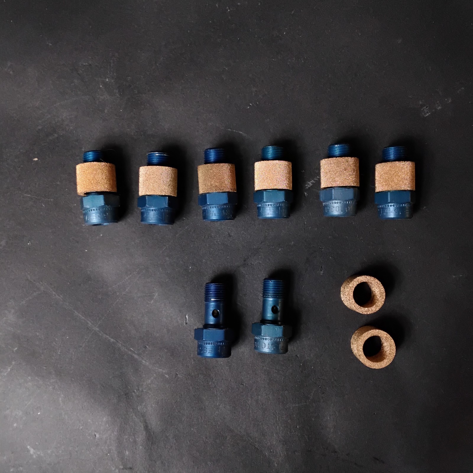 Used FESTO GRE-1/8 EXHAUST AIR FLOW CONTROL VALVES-GROUP OF 8 ($12 OBO)