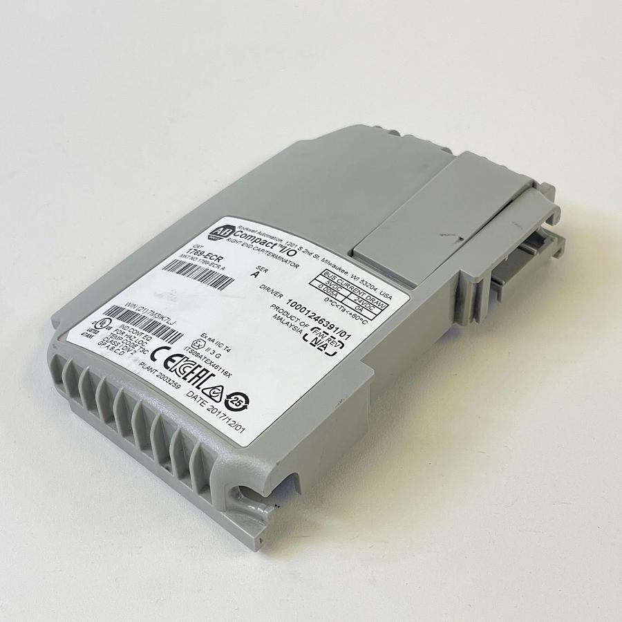 Used ALLEN BRADLEY 1769-ECR SERIES A COMPACT I/O RIGHT END CAP TERMINATOR INDUSTRIAL