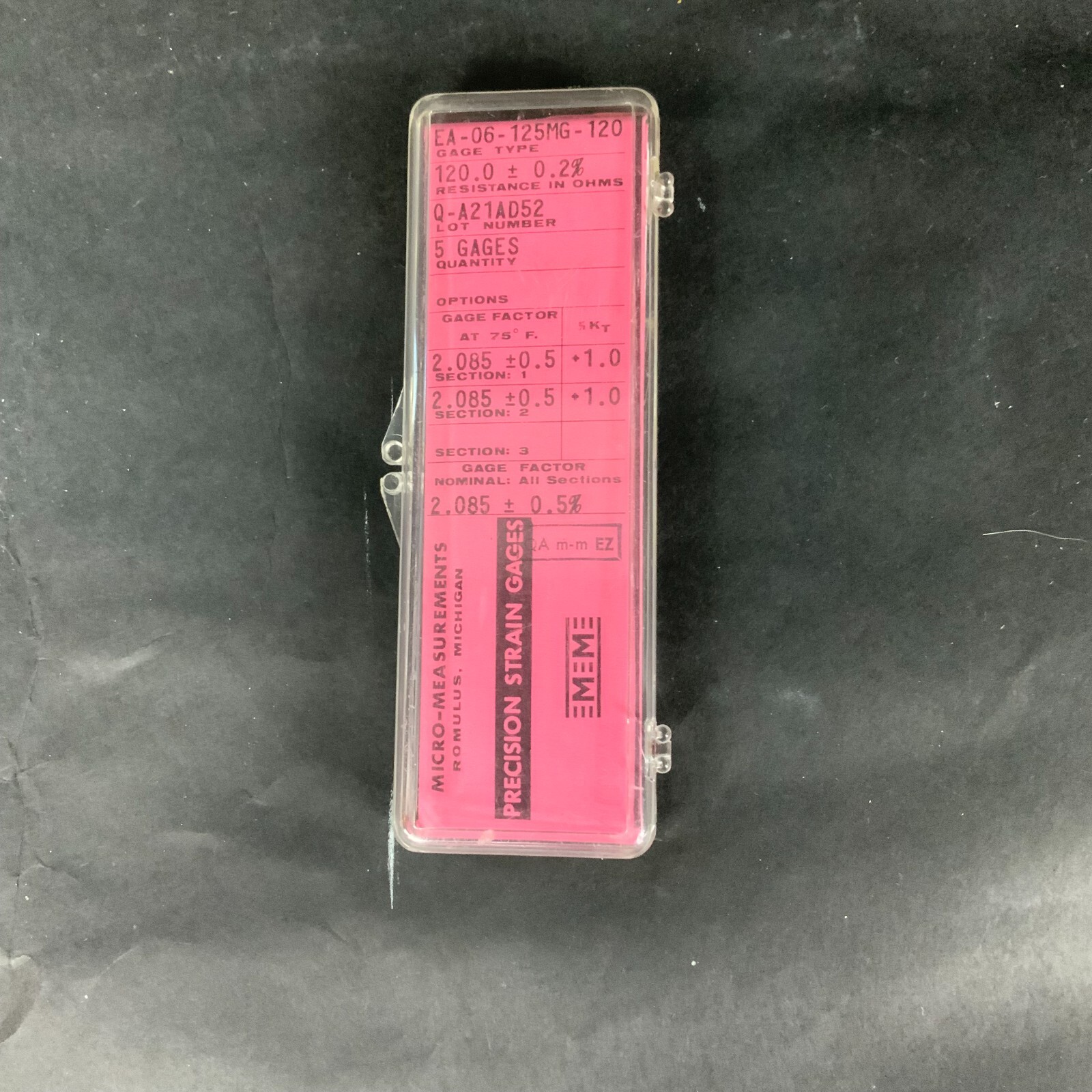 Used MICRO-MEASUREMENTS EA-06-125MG-120 PRECISION STRAIN GAUGE - 1 UNIT ($5 OBO)