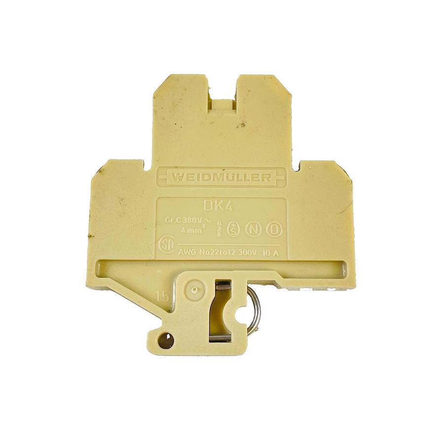 Used WEIDMULLER DK4 DOUBLE TIER DIN RAIL TERMINAL BLOCK 4MM2 300V 10A BEIGE