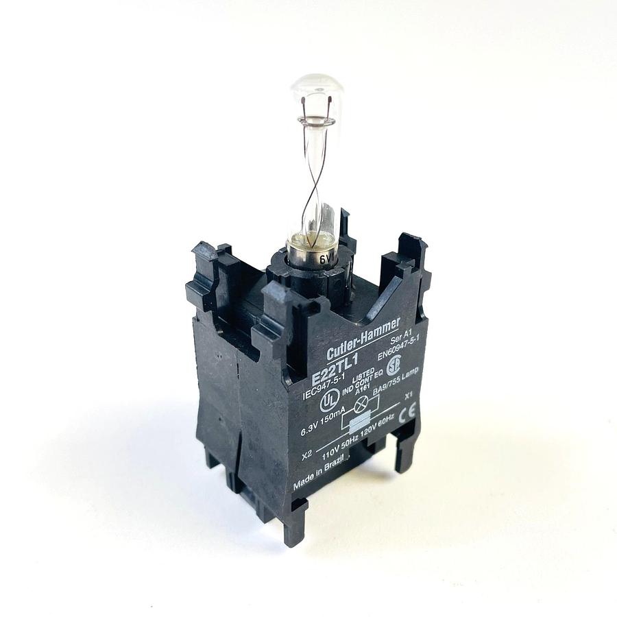 Used CUTLER HAMMER E22TL1 SER A1 TRANSFORMER LIGHT UNIT BA9 LAMP TALL BULB