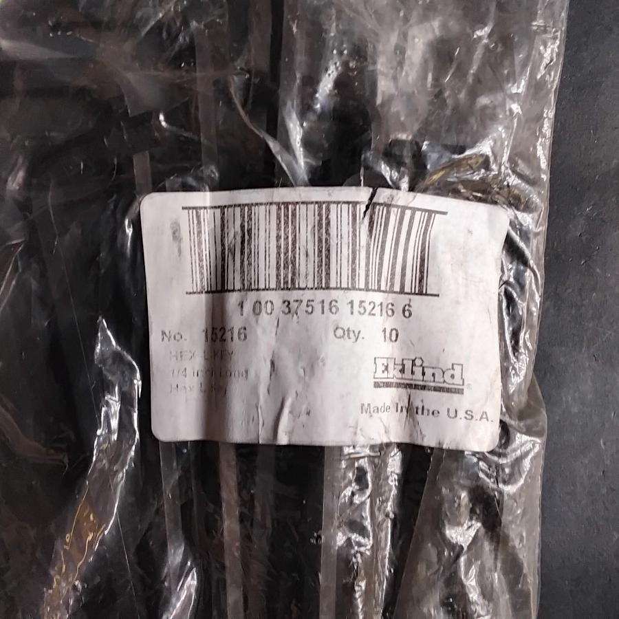 EKLIND 15216 1/4" HEX L-KEY - 10 PACK ($15 OBO)