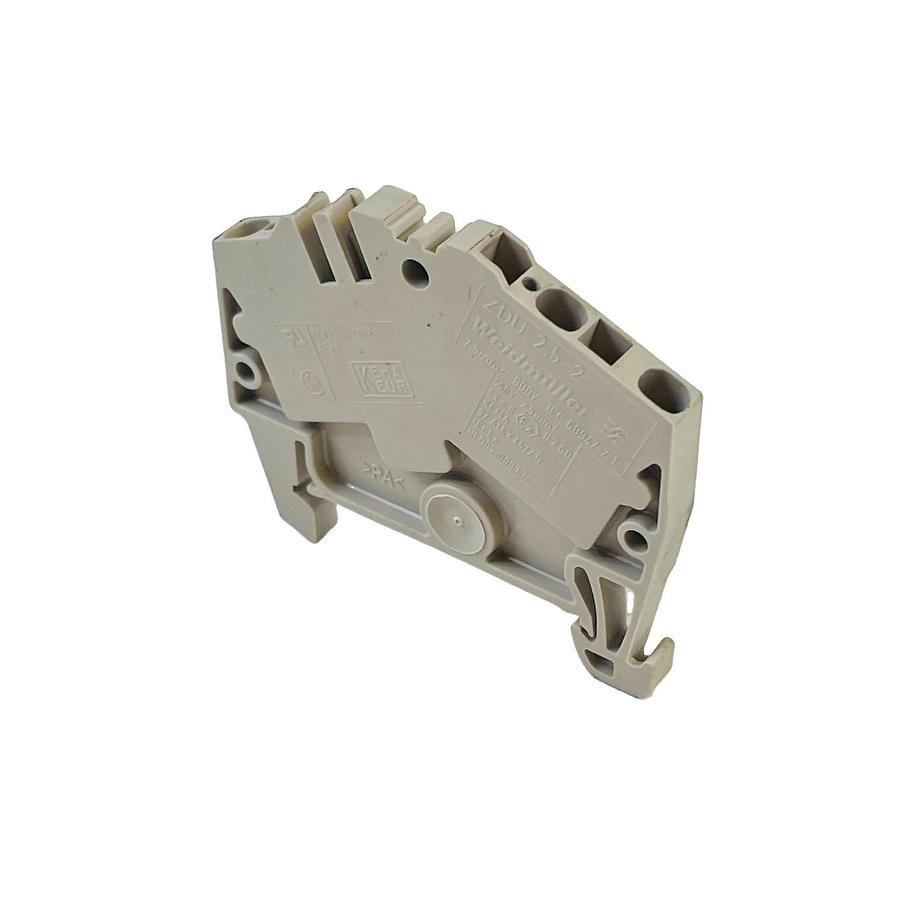 Used WEIDMULLER ZDU 2.5-2 SPRING CAGE DIN RAIL TERMINAL BLOCK 800V 24A BEIGE (5-PCS)
