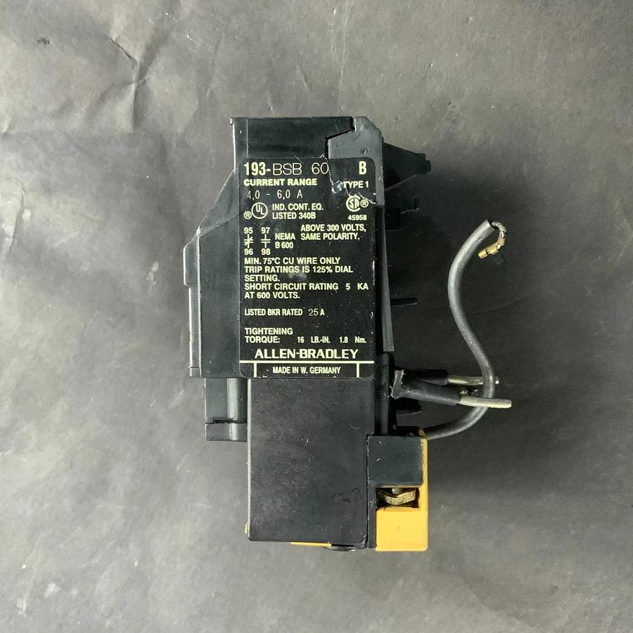 Used ALLEN BRADLEY 193-BSB60 SERIES B OVERLOAD RELAY ($10 OBO)