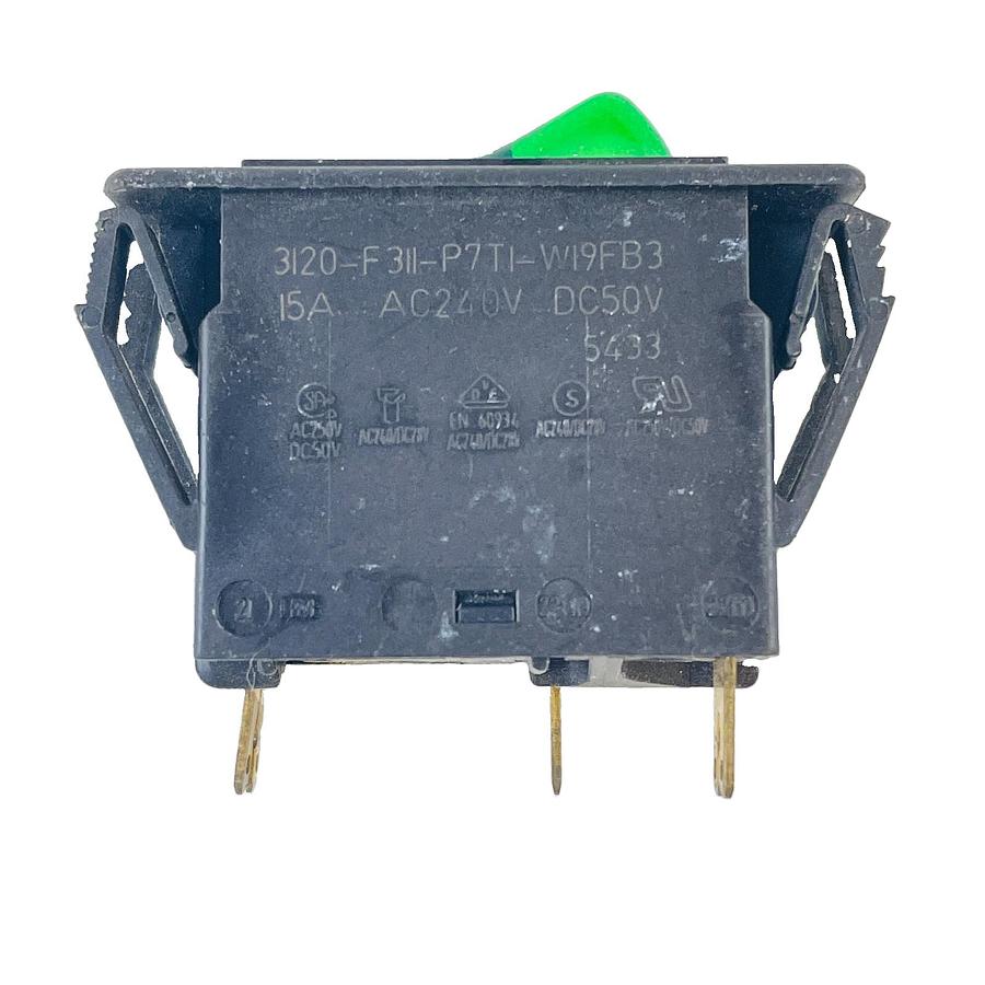 Used E-T-A 3120-F311-P7T1-W19FB3 DOUBLE POLE CIRCUIT BREAKER 15A 240VAC GREEN LIGHT