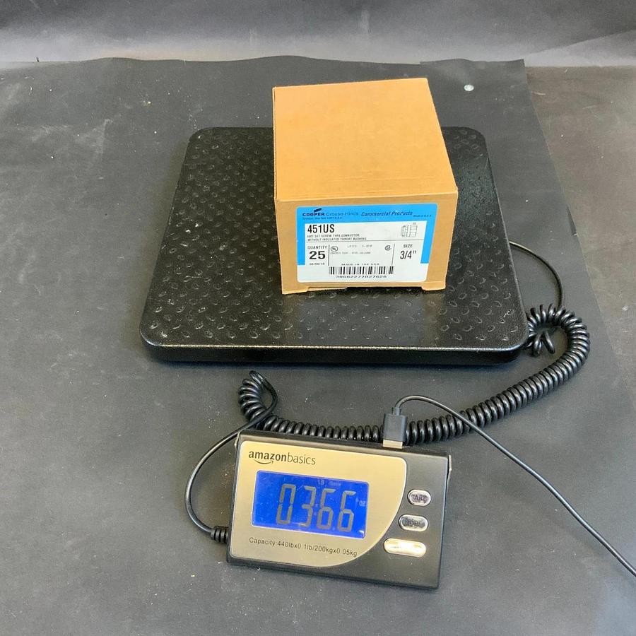 COOPER CROUSE-HINDS 451US 3/4” EMT SET SCREW CONNECTOR - BOX OF 25 ($25 OBO)