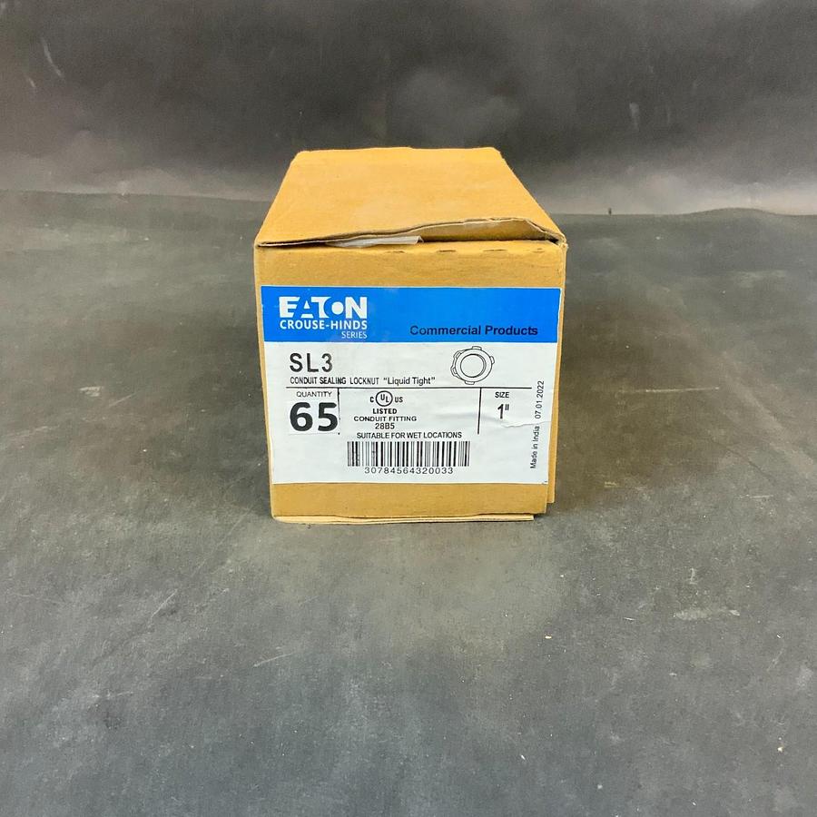 Used EATON SL3 1” CONDUIT SEALING LOCKNUT - BOX OF 65 ($50 OBO)