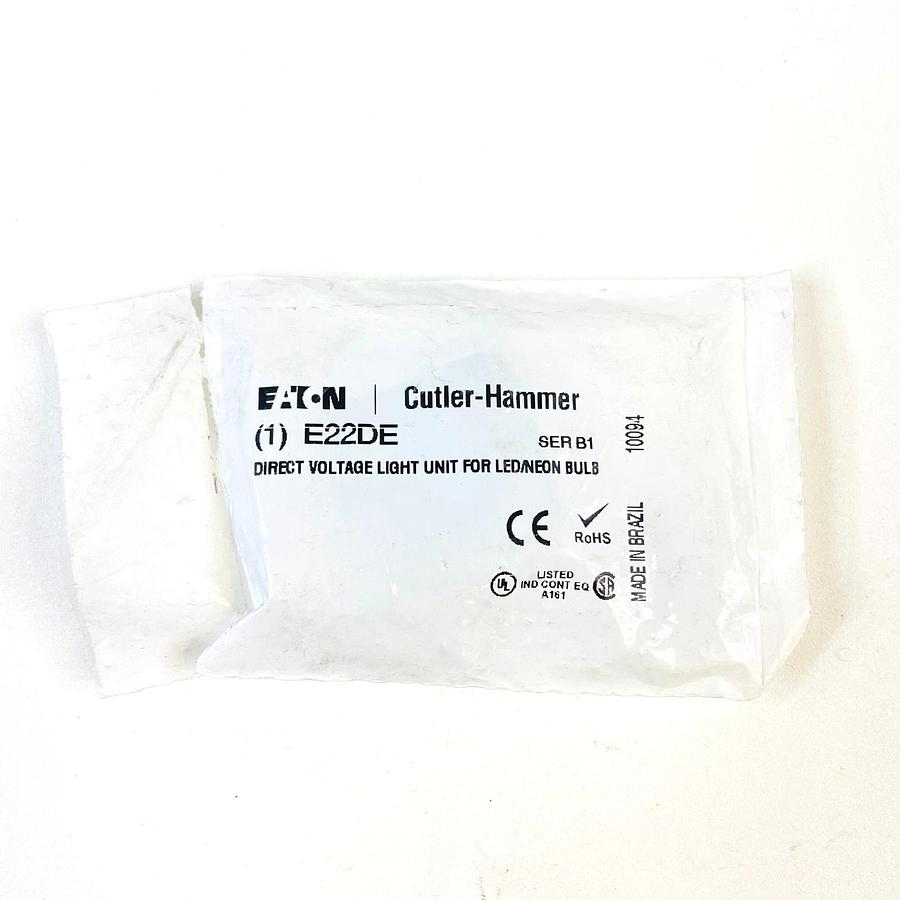 Used EATON CUTLER HAMMER E22DE SER B1 CONTACT BLOCK LED NEON INDUSTRIAL CONTROL