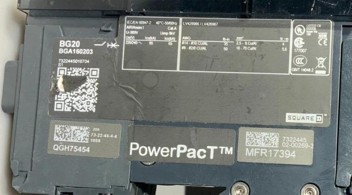 Used SQUARE D BGA160203 (179.99 OBO)