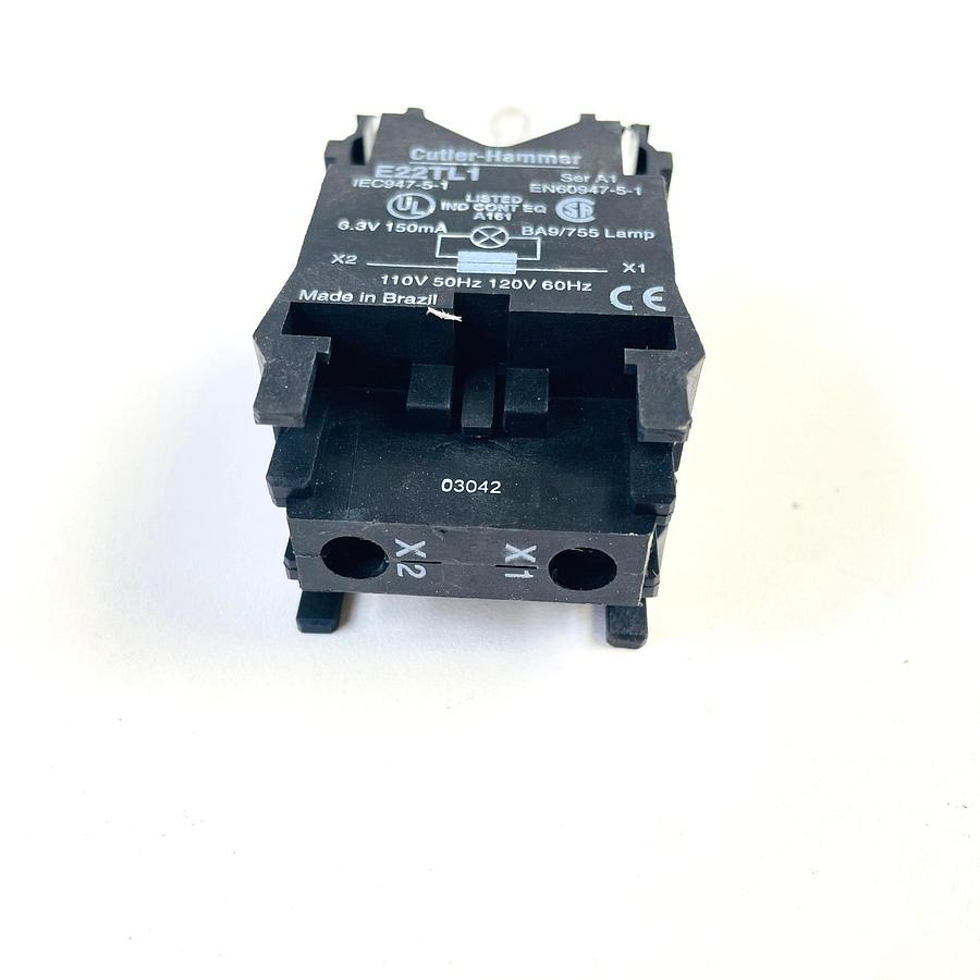 Used CUTLER HAMMER E22TL1 SER A1 TRANSFORMER LIGHT UNIT BA9 LAMP TALL BULB