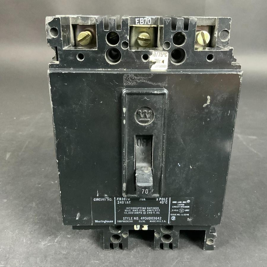 Used WESTINGHOUSE EB3070 CIRCUIT BREAKER ($27.50 OBO)