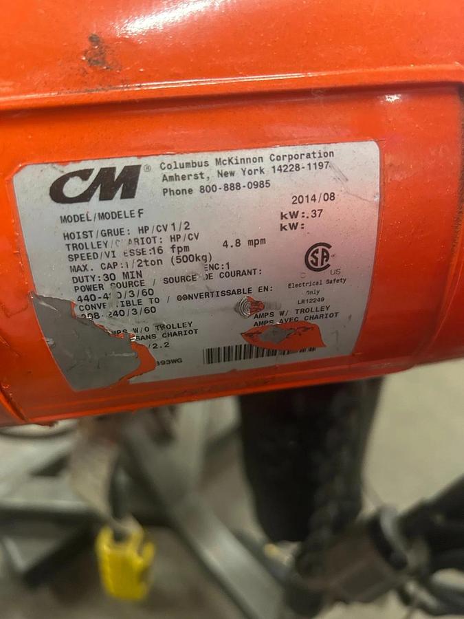 Refurbished CM LODESTAR 1/2 TON CHAIN HOIST ($1,750 OBO)