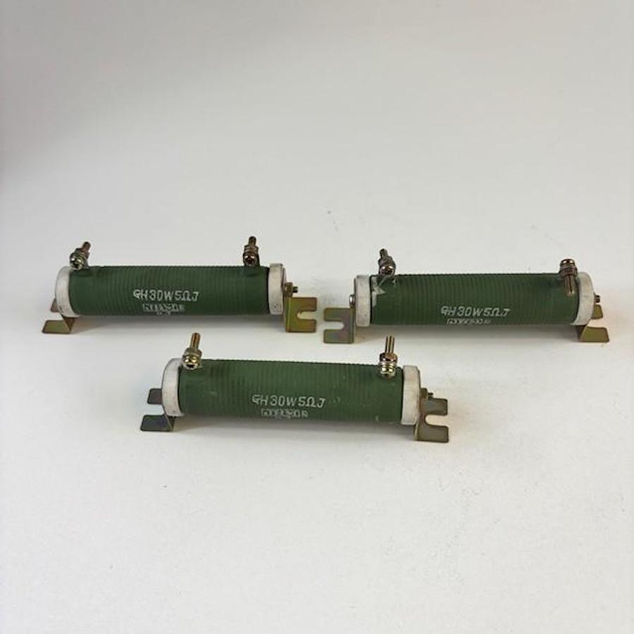 Used JRM GH30W 5KΩJ CERAMIC TUBE RESISTORS SET OF 3