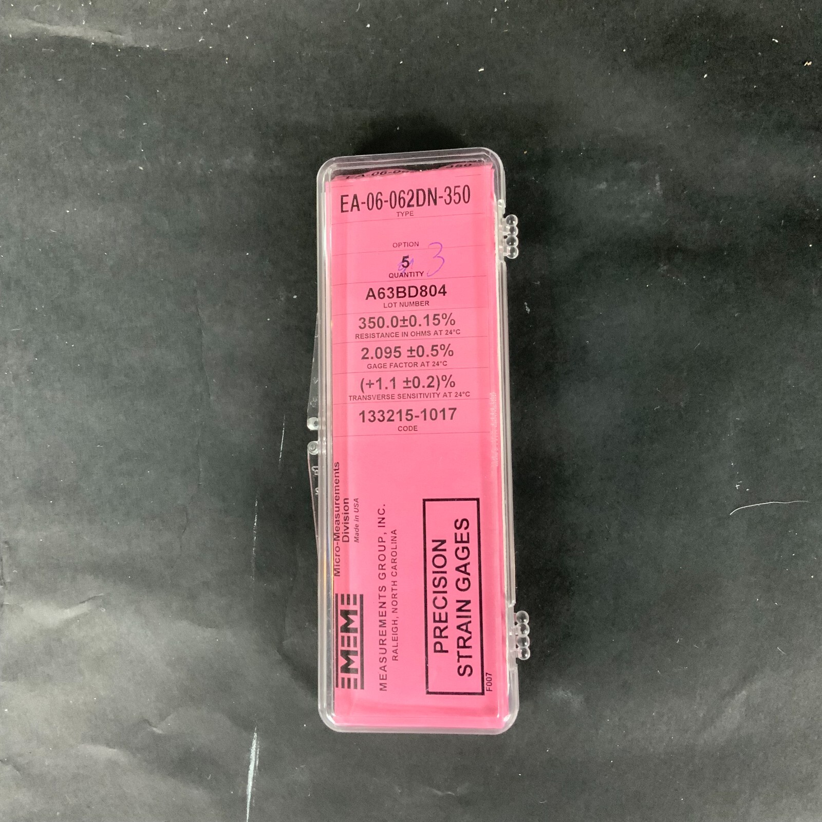 Used MICRO-MEASUREMENTS EA-06-062DN-350 PRECISION STRAIN GAUGE - LOT OF 3 ($15 OBO)