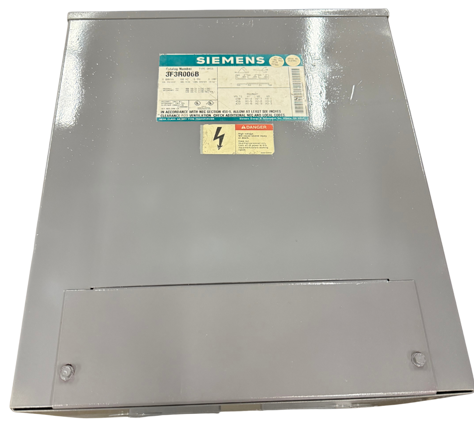 Used Siemens - 3F3R006B - 6.00kVA Transformer ($500 OBO)