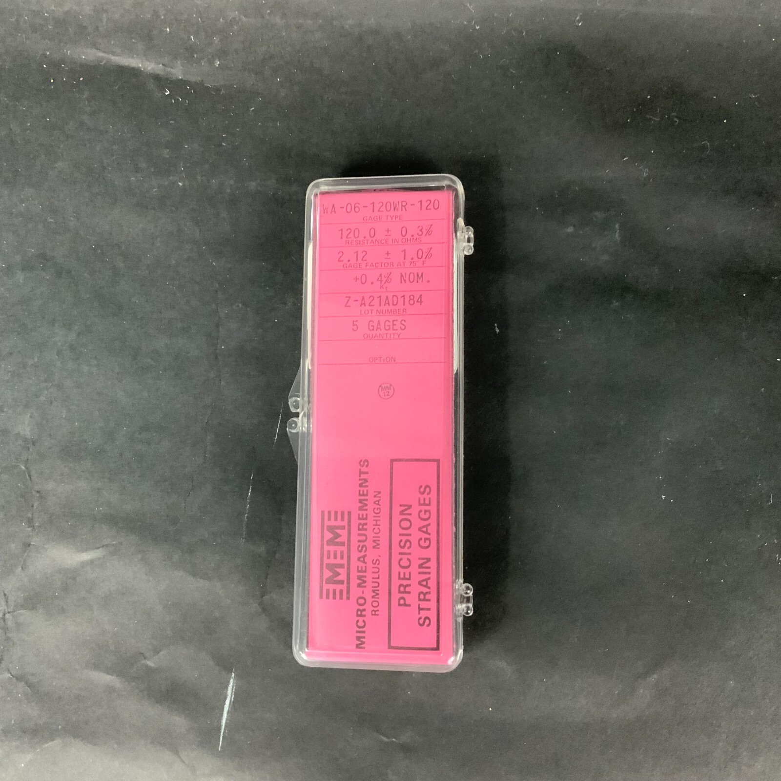 Used MICRO-MEASUREMENTS WA-06-120WR-120 PRECISION STRAIN GAUGE - BOX OF 5 ($25 OBO)