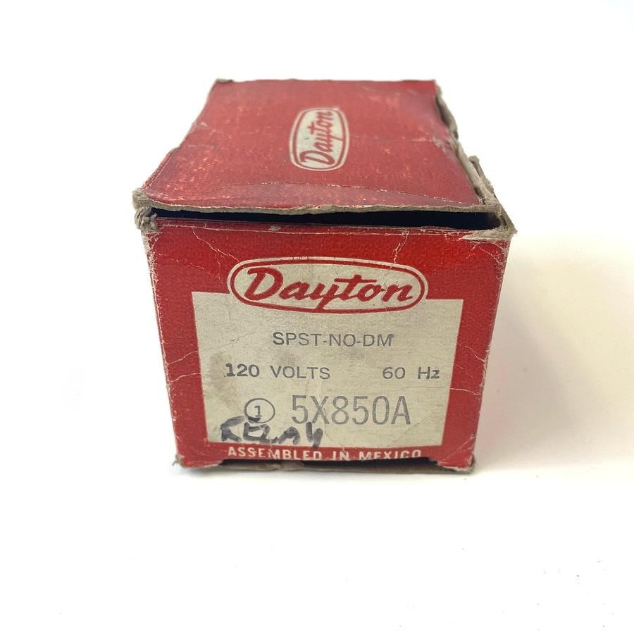 Used DAYTON 5X850A GENERAL PURPOSE POWER RELAY 120V 60HZ SPST-NO-DM 30A OEM