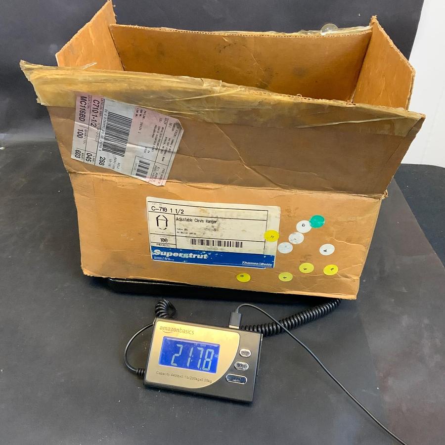 Used THOMAS & BETTS C710 1-1/2 ADJUSTABLE CLEVIS HANGER - BOX OF 75 ($200 OBO)