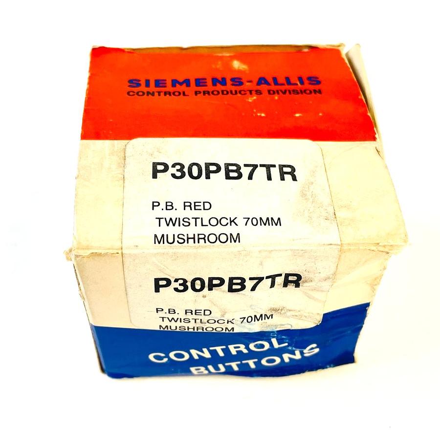 Used SIEMENS ALLIS P30PB7TR RED TWISTLOCK PUSHBUTTON 70MM MUSHROOM NEW OPEN BOX