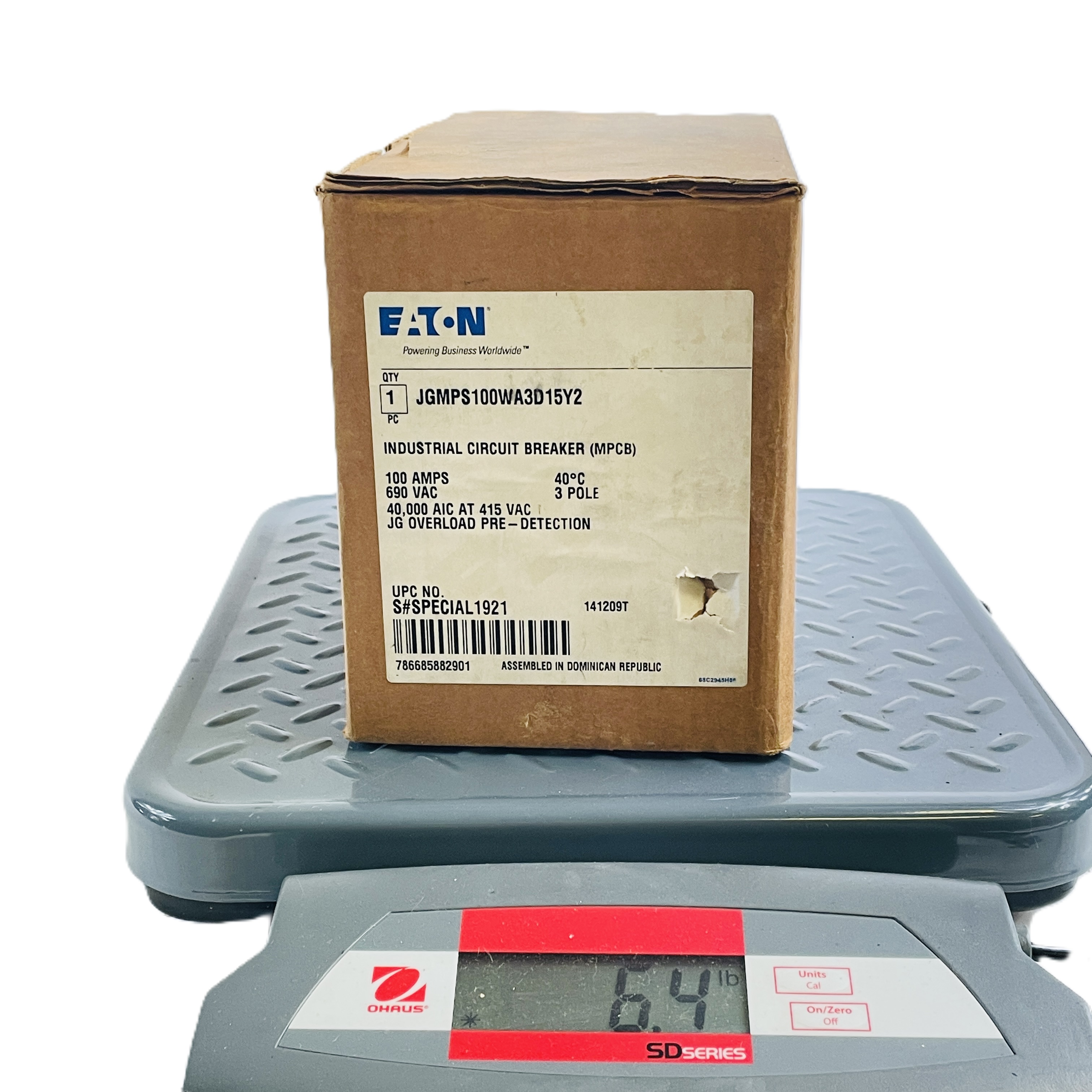 Refurbished EATON JGMPS100WA3D15Y2 MOTOR PROTECTION CIRCUIT BREAKER 3 POLE 100A 690V